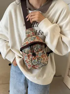 Floral Women's Chest Bag, Portable Drawstring Chest Bag, Versatile Casual Shoulder Bag, Stylish and Practical Accessory, Crossbody Fanny Pack, Belt Bag