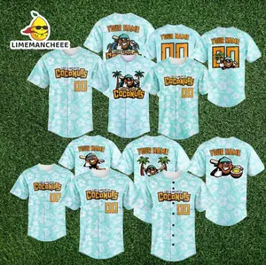 Custom name and number Coconuts Baseball Jersey, Coconuts Baseball Game Day Shirt, Coconuts Fan Gift, Loco Beach Shirt, Baseball Jersey