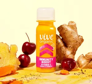 Vive Organic Vitamin C Immunity Boost Shot with Ginger and Turmeric Natural Wellness Drink 2oz