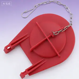 Silicone Toilet Flapper Replacement with Stainless Steel Chain for One-Piece Toilets, Compatible with Kohler GP1039444, 3-1/4 Inch, Red, 1-Pack, Durable and Corrosion-Resistant