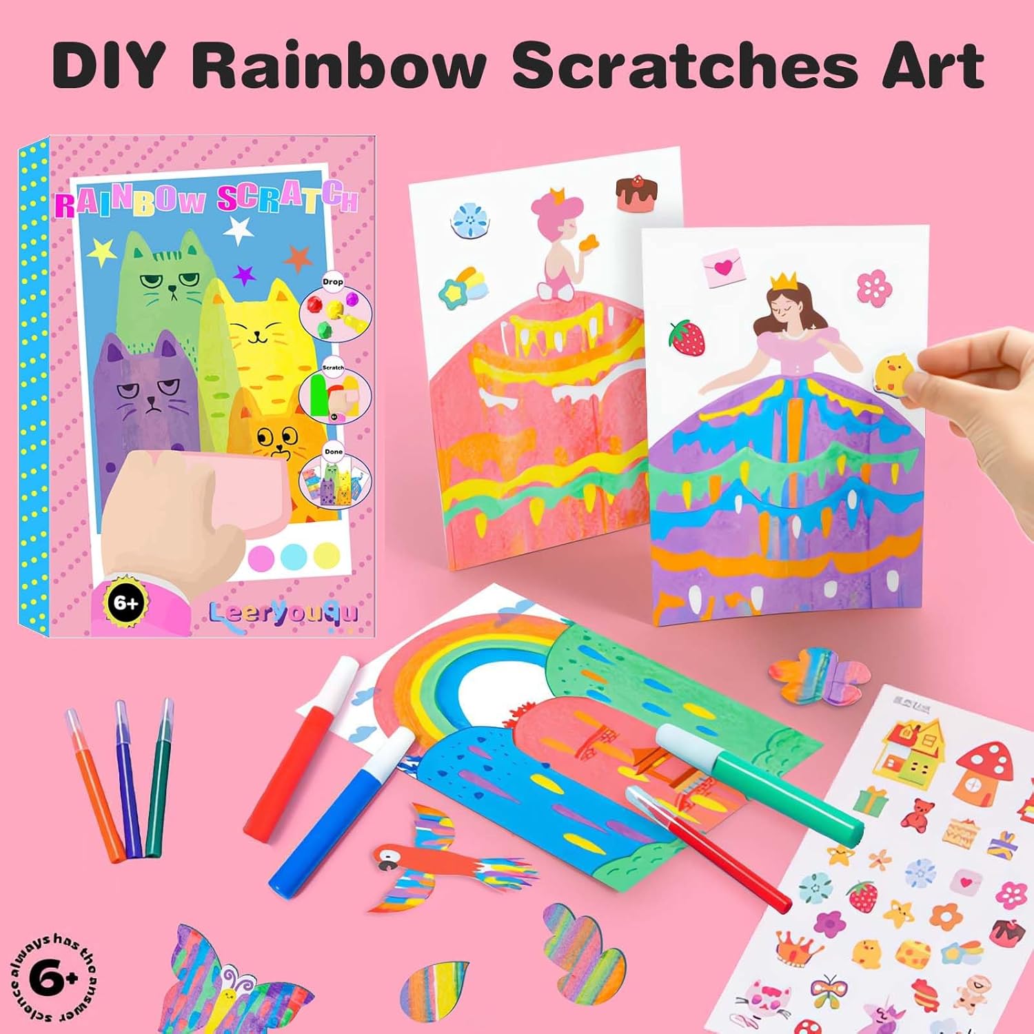 35 PCS Magic Dot Scratch Painting Party DIY Gifts for Girls and Boys, Squeegee Art Craft Kit, Creative Painting Kit, Rainbow Scratch Paper Art Set Notebooks 35 PCS Magic Dot Scratch Painting Party DIY Gifts for Girls and Boys, Squeegee Art Craft Kit, Creative Painting Kit, Rainbow Scratch Paper Art Set Notebooks