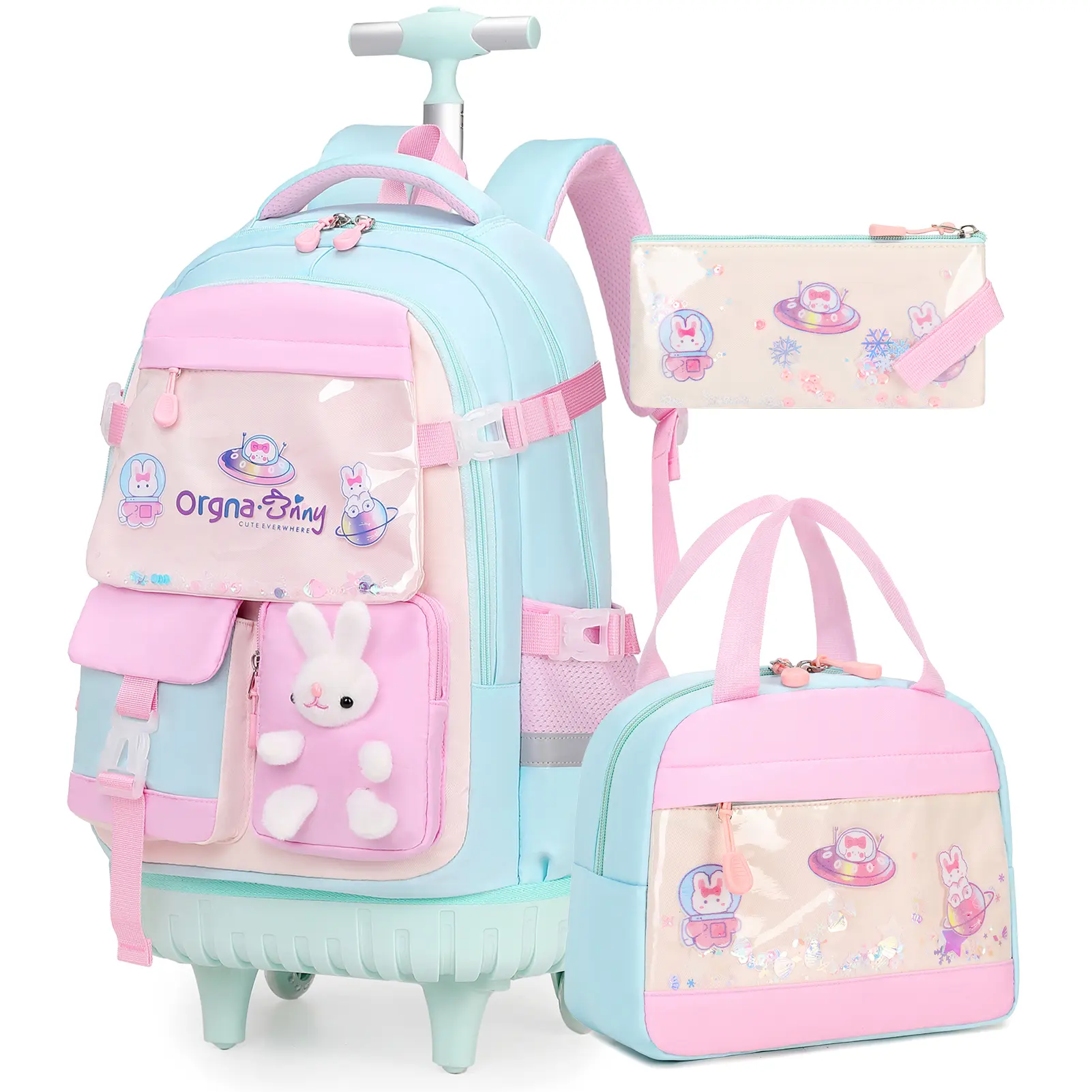 [Live-Only] SIMILOVE 3PCS Rolling Backpack