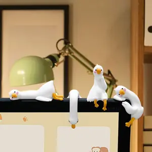 4x 3D Craft Figurine Computer Decors,Miniature Animal Ornaments Decoration Collectible Sculpture for TV Shelf