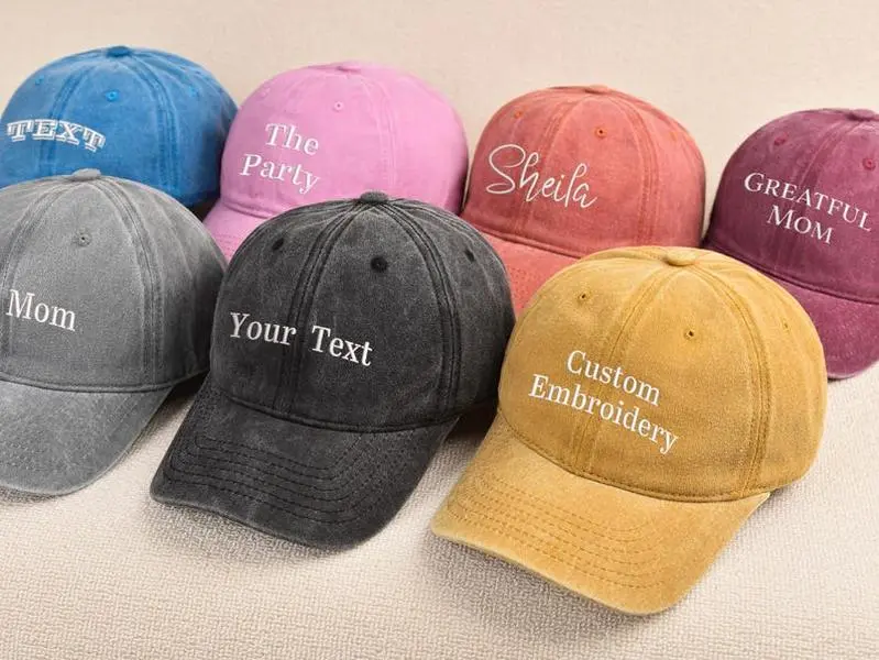 Personalized Vintage Baseball Hat | Embroidered Custom Text Cap | Holiday Gift
