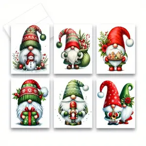 Christmas Gnome Greeting Cards, Note Card Set, Christmas cards, blank notecard, assorted cards, assorted Christmas cards