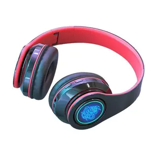 Glowing Bluetooth Wireless On-Ear Headphones Bass Mobile Wireless Gaming Earbuds Audio Cable