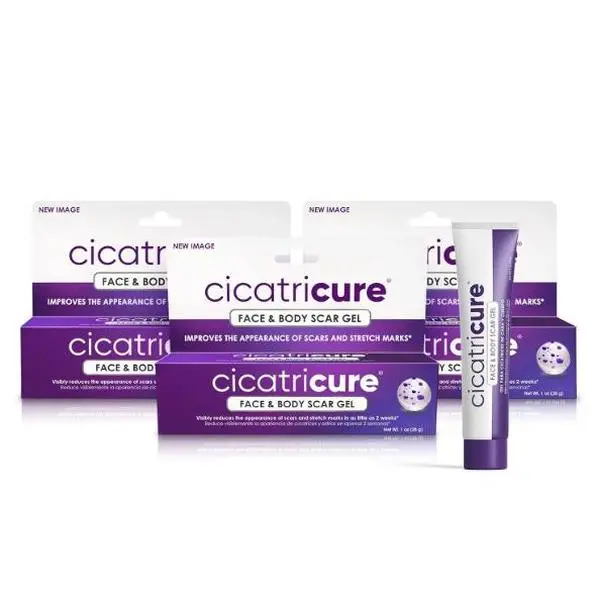 Cicatricure Face & Body Advanced Scar Gel, 3 Pack, Scar Treatment for Old & New Scars, Fades Stretch Marks Away, Surgical Scars, Injuries, Burns and Acne Scar Treatment, Skincare, For Adults & Kids, 1 oz (28g), - 3 Pack, Scar Removal Gel, Helps Even Skin