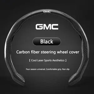 Carbon Fiber Car Texture Automotive Steering Wheel Cover, Segmented Design, Durable, Fits Gmc Fit Acadia Canyon Envoy Denali Granite Hummer Jimmy Terrain Sierra Yukon