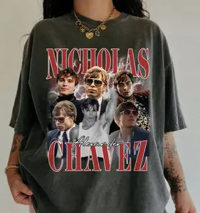 Nicholas Chavez Colors T-shirt, Unisex Tops For Men- For Women, Y2K 90s Retro Celebrity Movies Bootleg Tshirt, Soft Fit Cotton Top Womenswear