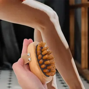 Manual Scalp Massagers Manual Massage Tools Wood Massage Tools Wooden Massager Home Massage Brush Brush Wooden Rubber Massage Comb Wooden Massage Tool Body Care Scalp Stimulator