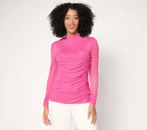 Mally Roncal Long Sleeve Mock Neck Mesh Top