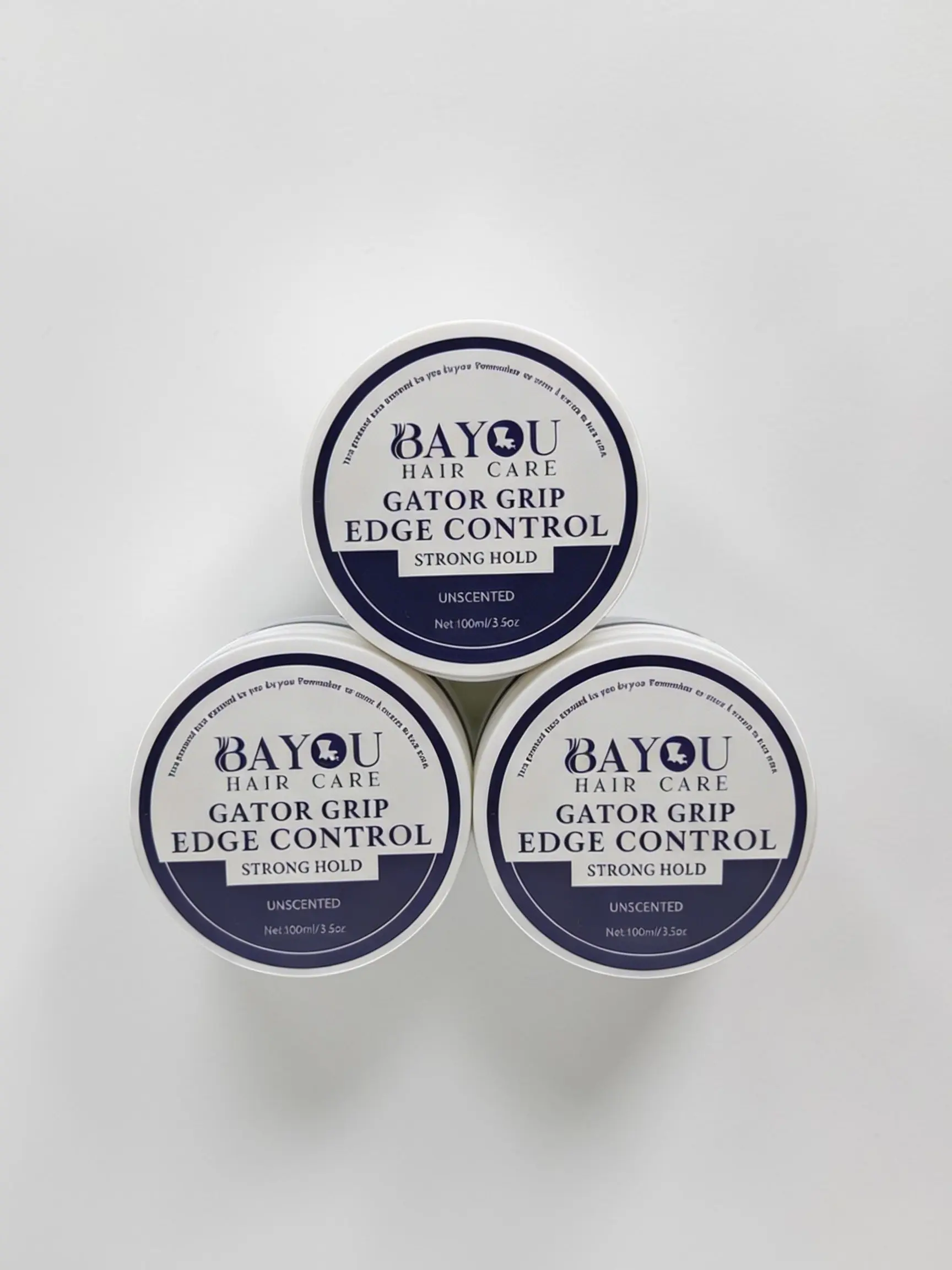 Bayou Hair Care Gator Grip Edge Control Gel, 3-Pack (10.5 oz) - Triple Value Unscented Cruelty Free Water-Based, Lightweight Long-Lasting Strong Hold, Non-Greasy No Flake Detangler for 4C All Hair Types (Flawless Edges, Sleek Buns), Textured