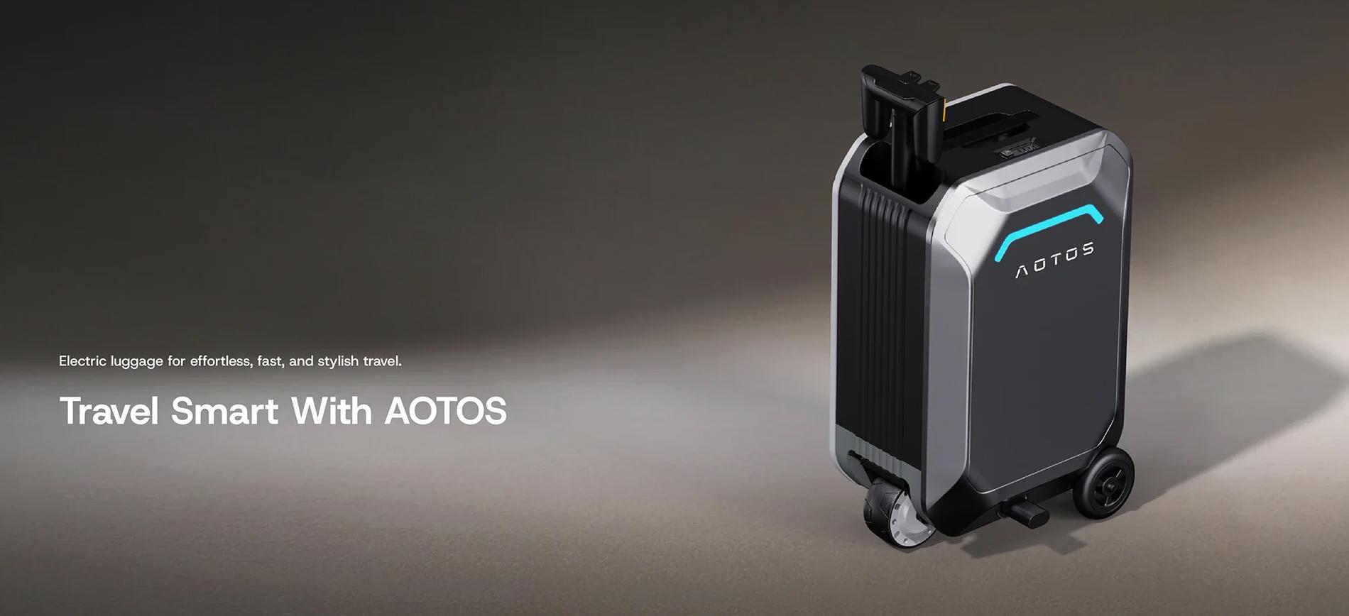 AOTOS L2 smart electric luggage, which is not only a normal suitcase, it is also ridable. You can sit on it, which can reach speeds up to 6.2 mph and travel as far as 6.2 miles on a single charge. AOTOS L2 smart electric luggage, which is not only a normal suitcase, it is also ridable. You can sit on it, which can reach speeds up to 6.2 mph and travel as far as 6.2 miles on a single charge.