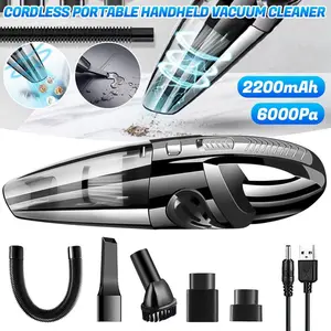 Wireless Vacuum Cleaner Car Handheld Vaccum Mini Power Suction USB Rechargeable 6000Pa
