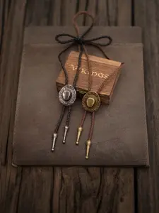 A stylish Western cowboy polo tie and necklace