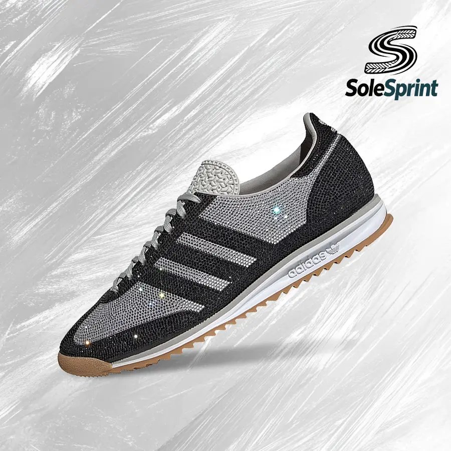 Adidas SL 72 OG Rhinestone Grey (Women's)– Women's Lifestyle Sneakers – Shoes For Woman -Vintage -Spring & Summer-Inspired Running Shoes, Shock-Absorbing Comfort, Gym To Streetwear Casual Wear-back to school–KJ6151