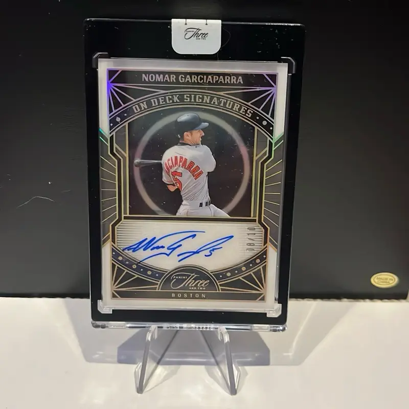 Nomar Garciaparra On Deck Signatures /10 Panini Three And Two