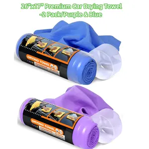 2pcs 26"x17" Super Absorbent Shammy Towel for Car, Premium Large Car Drying Towel, Reusable Soft Car Wash Cloth for Car, Dust Remove