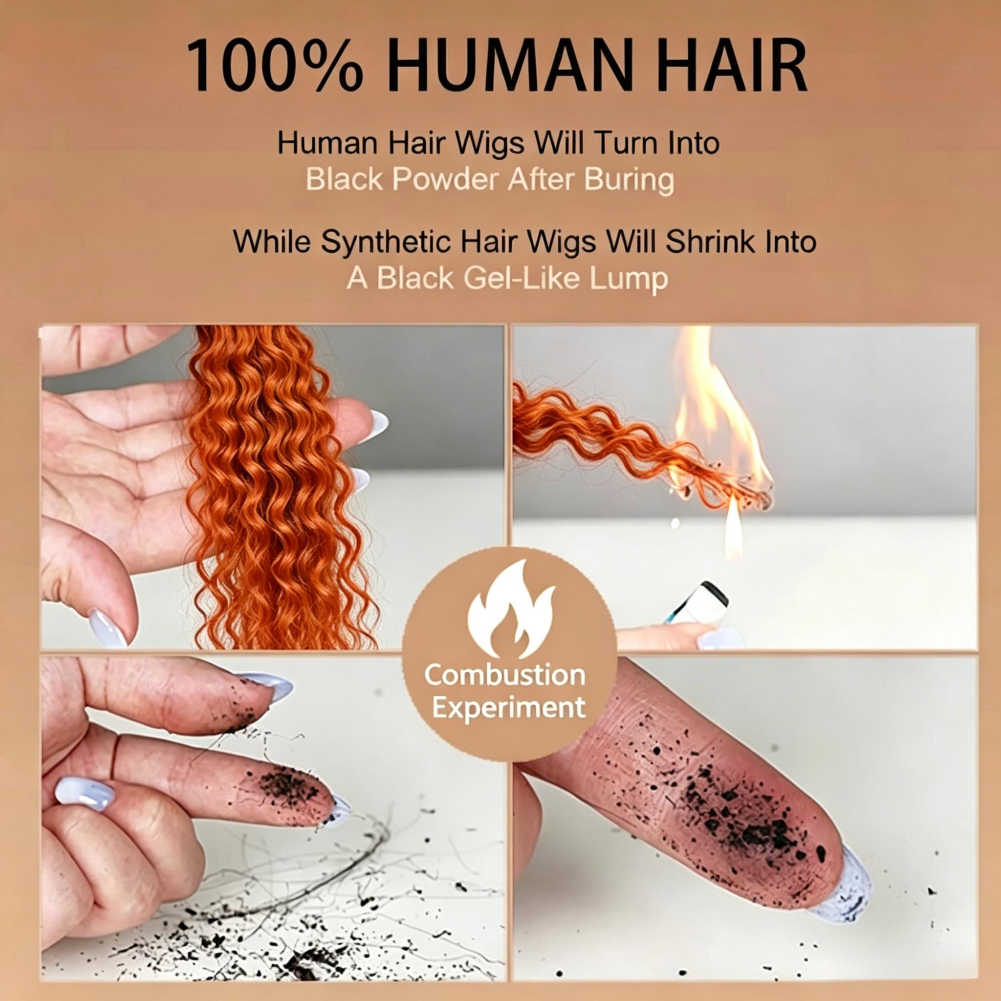 13x6 Ginger Orange Deep Wave Lace Front Wigs Human Hair Pre Plucked Ginger Wig Human Hair 350 Color Wet and Wavy Curly Wig 200% Density Deep Wave Wig