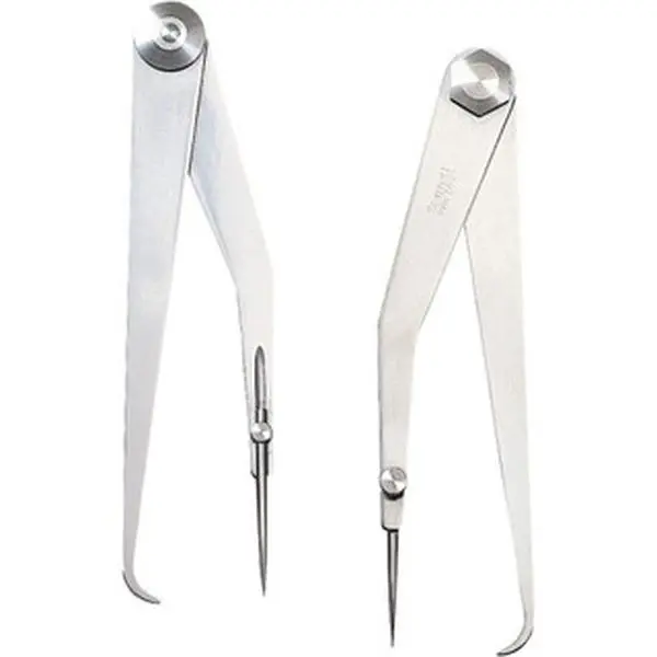 Starrett Round Leg Hermaphrodite Calipers - 6 in Legs, Firm Joint, Polished Steel, 8 in/200mm Max Measurement (Model 51143)