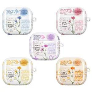 Floral Christian AirPods Case with Psalms 46:5 and Job 22:28 – Bible Verse AirPod Cover for AirPods 4 3 AirPods Pro Gen 2, AirPods Pro Gen 3 – Inspirational Headphone Cases with Biblical Quotes & God Jesus Cross