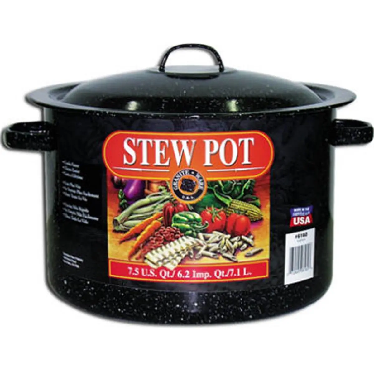 Columbian Home Products 6160-1 7.5QT Covered Ceramic Stew Pot, Standard Size Kitchen Cookware Item