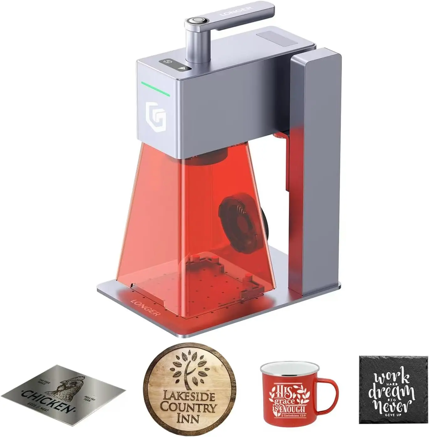 Longer Nano Pro Portable Laser Engraver, 12W Laser Engraver and Cutter, DIY Engraver Tool for Wood, Acrylic, Leather, Cloth, Metal, Ceramics,5000mm/s High-Speed