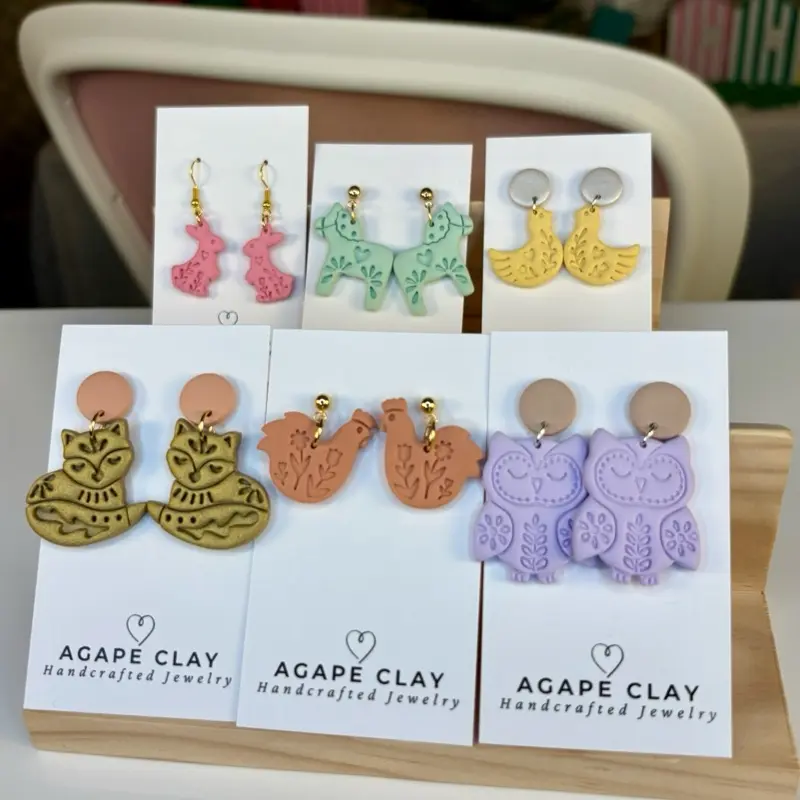 Basket Earrings- Folk Animals - for TikTok LIVE