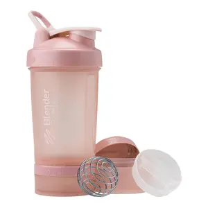 Shaker Bottle With Organizer And Storage For Protein Powder  Classic V2 Prostak System 22-ounce Rose Pink