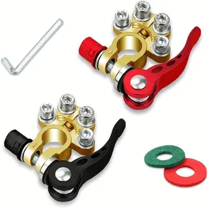 Brass car battery quick disassembly card head pad wholesale battery porous wiring terminal connector battery clip, equipped with wrench and anti-corrosion pad