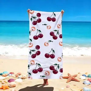 1 PC "Vibrant Cherry Pattern Beach Towels – Perfect for Beach Days and Swimming in Style" Quick-drying, water-absorbent, lightweight, anti-sand-sticking, can be used as a travel towel, suitable for swimming pools, spas, leisure, fitness, hammocks, camping
