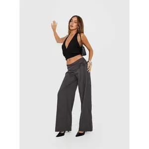 Silver Moon Tie Pants Charcoal
