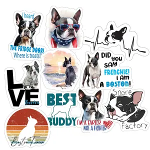 Boston Terrier Stickers, Ten Vinyl Stickers Supporting Boston Terrier, Great Boston Terrier Gift, Decorative Stickers