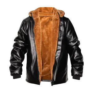 GloNiThing Men's Faux Leather Jacket - Windproof, Waterproof & Fleece Lined for Ultimate Comfort， | Perfect for Fall, Winter & Early Spring ️ | Ideal for Delivery, Fishing, Motorcycles & Outdoor Work |2026 TikTok Trend | Stay Warm & Stylish this Season!