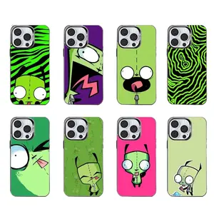 Cute I-Invader Z-Zim Gir Phone Cases For iPhone 17 16 15 14 13 12 11 Promax Pro Air Plus Black Mattle Shockproof Cover Protection Gifts For Christmas Halloween Birthday