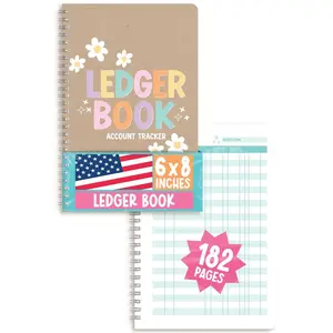 Accounting Ledger Book - Bookkeeping Record, Income & Expense Tracker, Spiral Accounting Notebook, Account Tracker Personal Finance Money Management