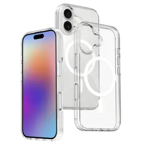 For Apple iPhone 17 16 15 14 13 12 Pro Max Air Plus Pro Clear Case Slim Cover With MagSafe Transparent Shockproof Protection Protective clear acrylic iPhone case