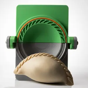 Empanada Press Traditional Crimp + Built-In Dough Cutter | Samosa Maker, Gyoza Maker, Dumplings Maker, Empanadas Maker Press | PETG | Made in USA | 3.5" to 7"