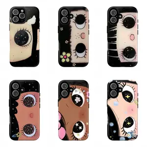 Dreamy INS Glittering Big Eyes Comic Girl Phone Case For iPhone 17 Pro Max 16 15 14 13 12 11 for Samsung S21 S22 S23 S24 S25 Phone Case | Gift For Her plus