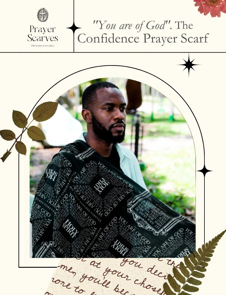 Confidence Scarf | Christian Gift for Women & Men | Organic Cotton Prayer Scarf | Prayer Shawl | Godfidence Bible Verse Scarf | Gift for Mom | Mother’s Day Gift