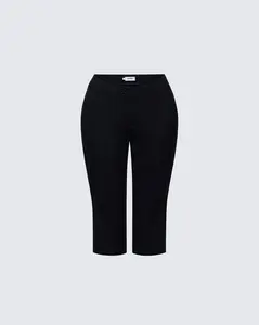 Ellie Black Woven Capri Pants