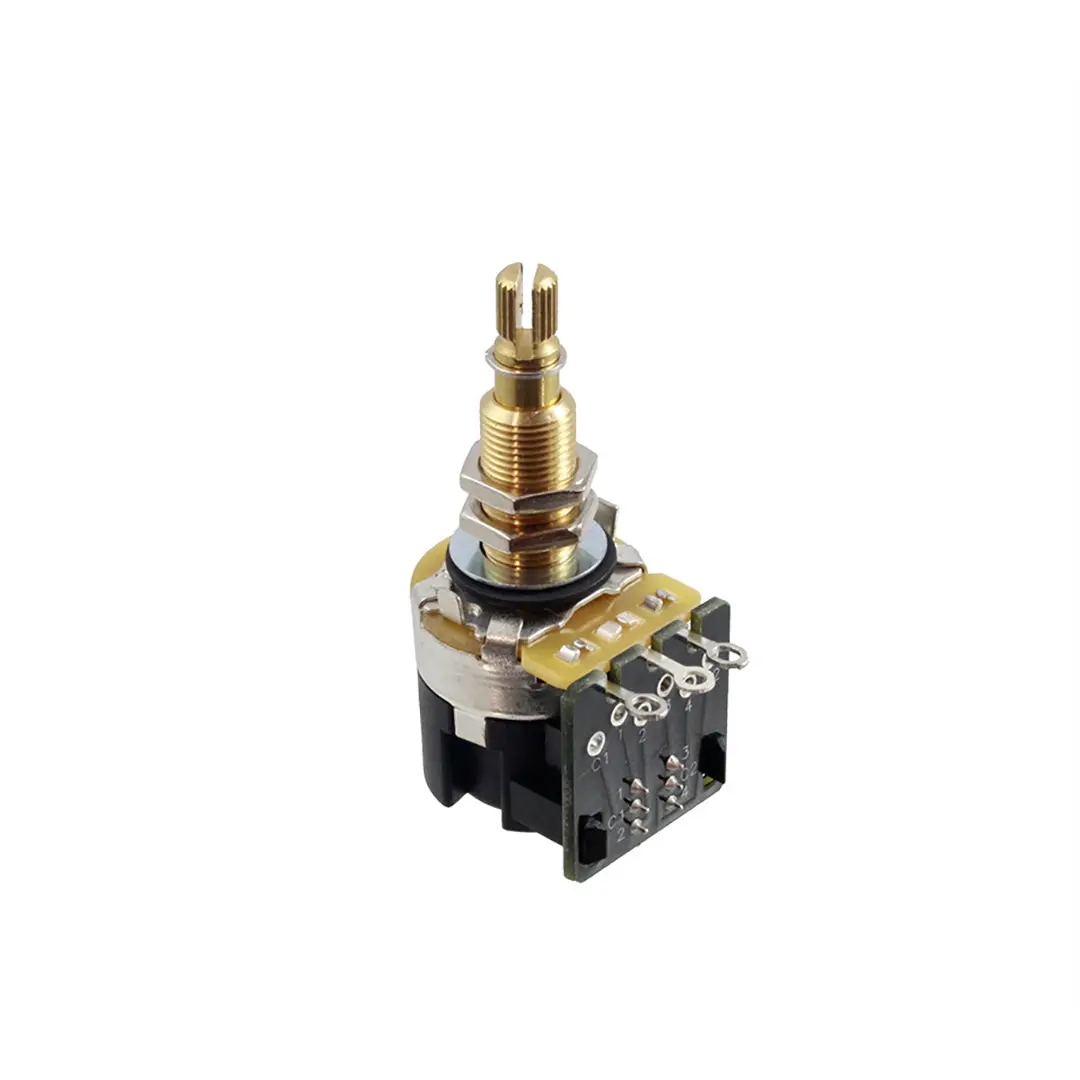 EP-6286-000 CTS Long Thread Push Pull Audio Potentiometer Switch, 500000 Ohm, 10% Tolerance, 3/4" Threaded Bushing, Audio Taper, Split Shaft Electrical Hardware Component