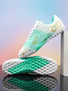Adult Soccer Cleats for Men Women Teens Students, PU Leather TF Ag Short Studs, Sporty Ombre Pattern, All-Season Outdoor Training Shoes