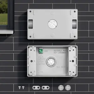 VEVOR Outdoor Electrical Box, 4.5 x 2.8 x 2 in, Weatherproof Outlet Junction Box, Suitable 1/2-Inch or 3/4-Inch Electrical Conduit, 18.3 Cu.In Large Capacity Plug Receptacle Protector, 4PCS, Gray