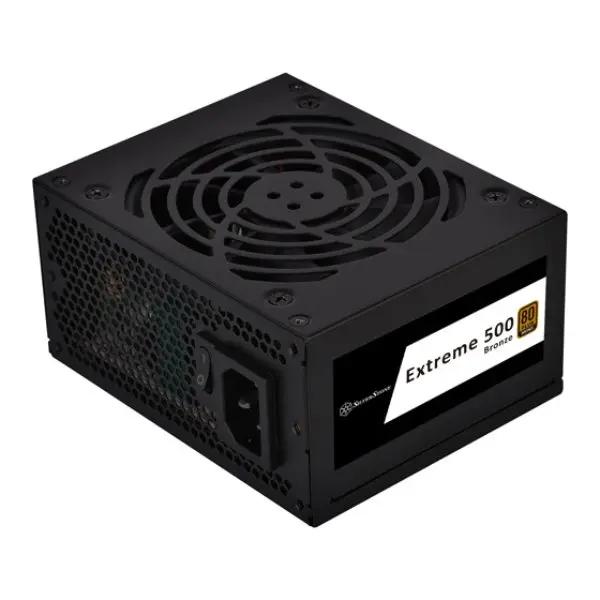 SilverStone Technology Extreme EX500-B 500W 80 Plus Bronze SFX Power Supply - Fixed Cable, Black, ATX Compatible, Silent Fan, Japanese Caps