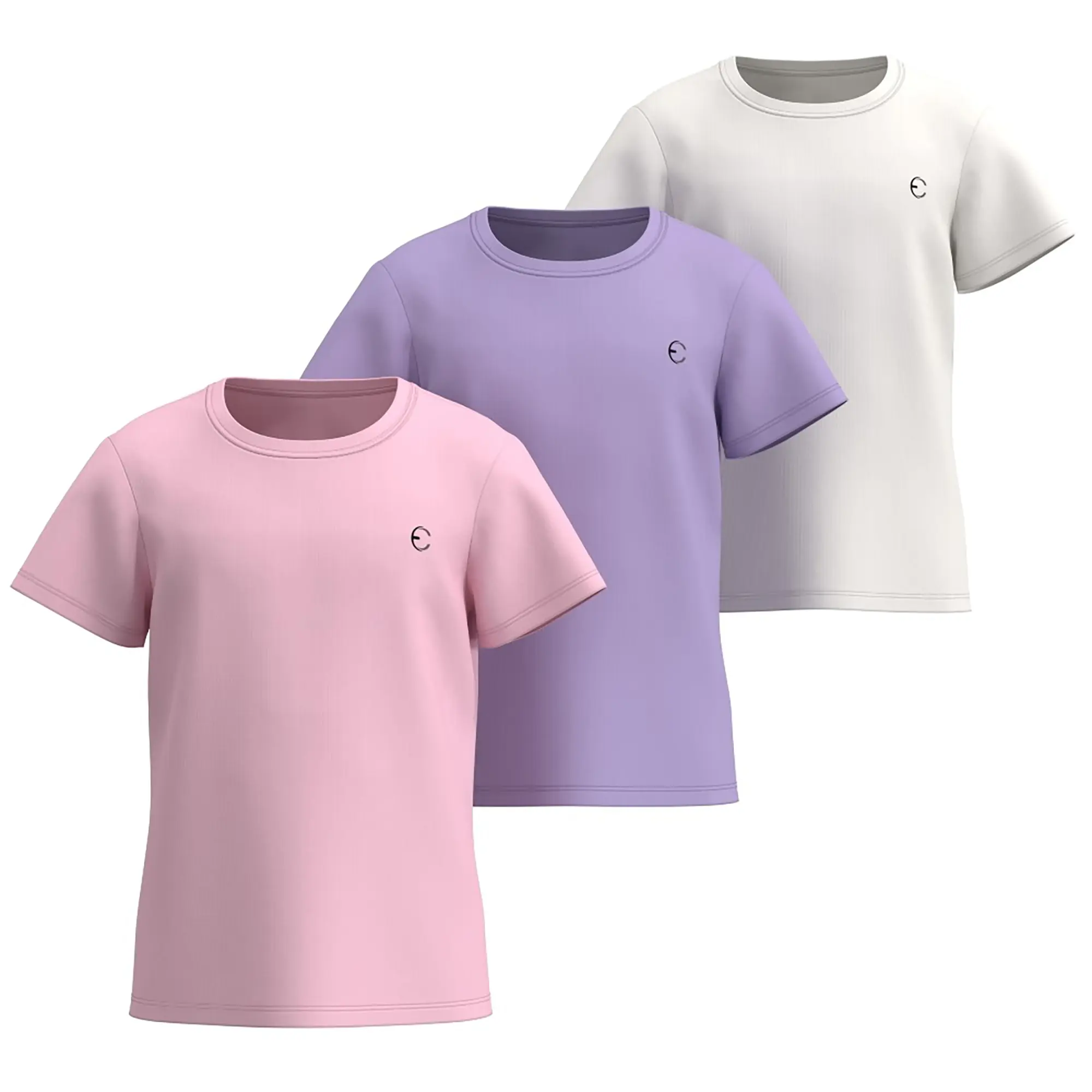 Essenclo Girls Dry Fit Athletic T-Shirts 3-Pack, Quick-Dry Performance Tops for Sports, School, Gym & Everyday Wear
