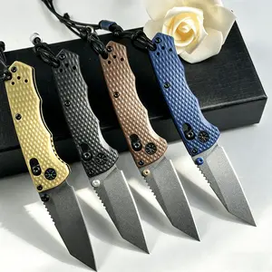 High-End EDC Folding Knife, Stonewashed Tanto Blade, Textured G10 Handle, Premium Outdoor Gear