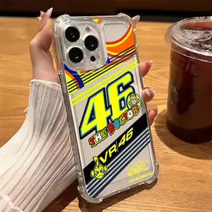 Lucky Racing Number R-Rossi 46 Phone Case Suitable for iPhone 17 16e 16 15 14 13 12 11 Mini Pro Max Air X XR XSMAX 8 7 Plus Anti Fall Protective Transparent Soft Back Cover