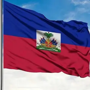 Haitian Flag Blue & Red with Coat of Arms 3x5 ft Durable Polyester Flag for Outdoor Display