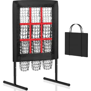 9 Hole Pitching Net Pitching Target Pitchers Net Baseball Trainer with Actual Strike Zone and Pitch  Ball to Practice Baseball and Softball - Standard Size
